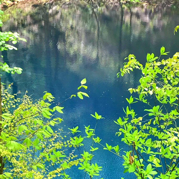 青い湖面 91cm×122cm ファイル:Aoike (the Blue Lake) in Juniko, Fukaura Town