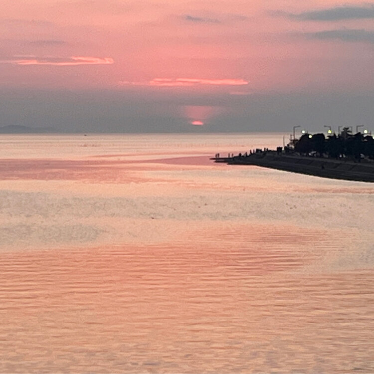 宍道湖」掛軸 美品 日本画 風景画 島根県、宍道湖 ○掛軸○
