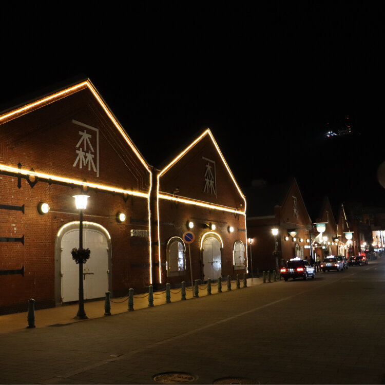 函館 金森 倉庫群 風景画 函館 金森 倉庫群 風景画 金森赤レンガ倉庫｜