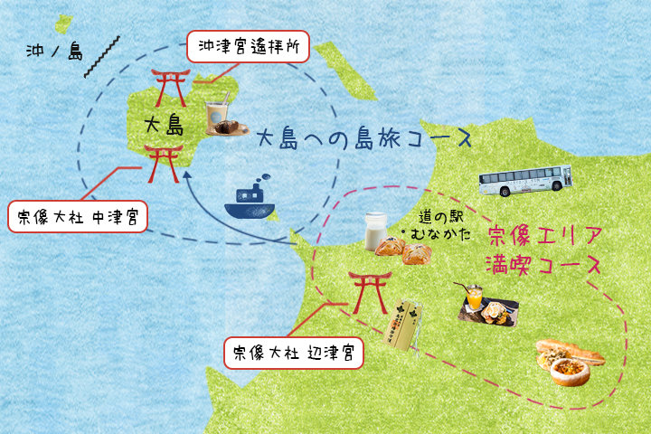 神宿る島 を望むパワースポットから 海の見える島カフェまで 2つのコースで楽しむ秋の宗像へ ことりっぷ