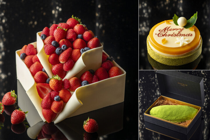 いちごやベリーがこぼれ落ちそうなケーキが登場。コンラッド東京「クリスマスケーキ&スイーツ2021」