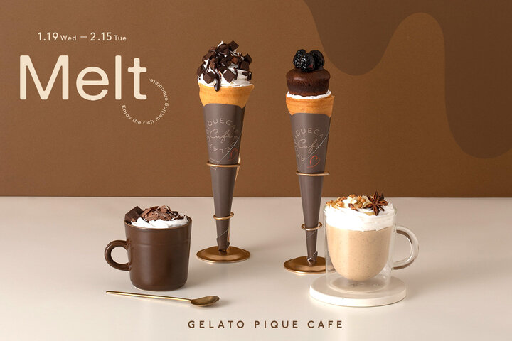 gelato pique cafe」クレープ＆ホットチョコレートの新作ショコラ