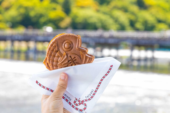 京都・嵐山の「まめものとたい焼き」で、賞味期限1分のあんバターたい焼きを