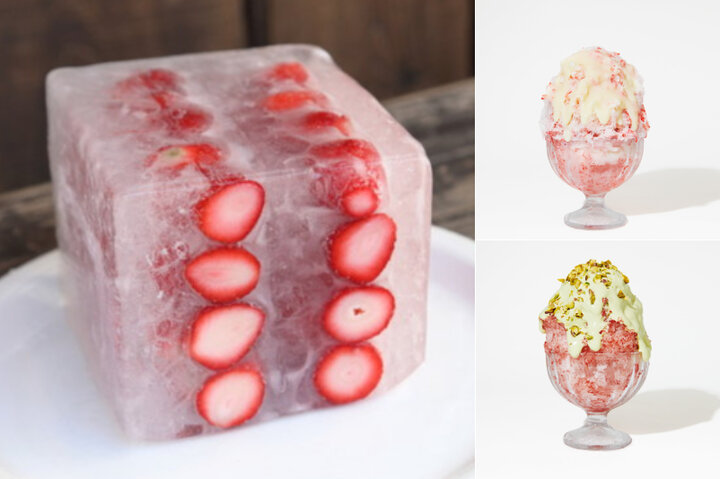 春摘み苺を新鮮なまま閉じ込めた「ウカキ氷」今年はピスタチオソースのヴィーガンカキ氷も登場。六本木「ukafe」