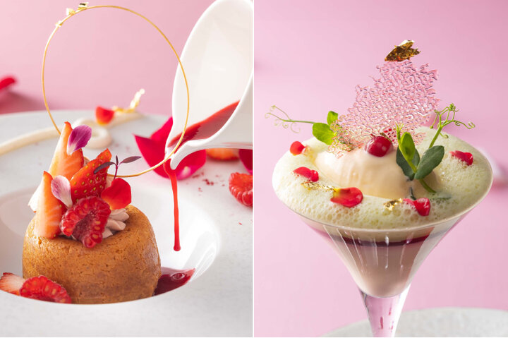 マリー・アントワネットが愛したヴェルサイユのバラとりんごの香りの紅茶を使用した限定スイーツ「ル カフェ ドゥ ジョエル・ロブション」日本橋