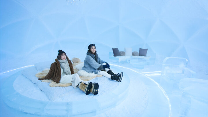 実際に宿泊体験ができる「氷のホテル」もあります