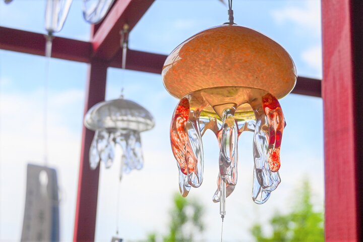 独特な店 くらげ風鈴 クリアブルー タクグラス 京都水族館