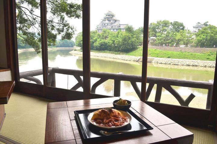 日本三大名園のひとつ「岡山後楽園」からすぐ。絶景水辺カフェ「碧水園」