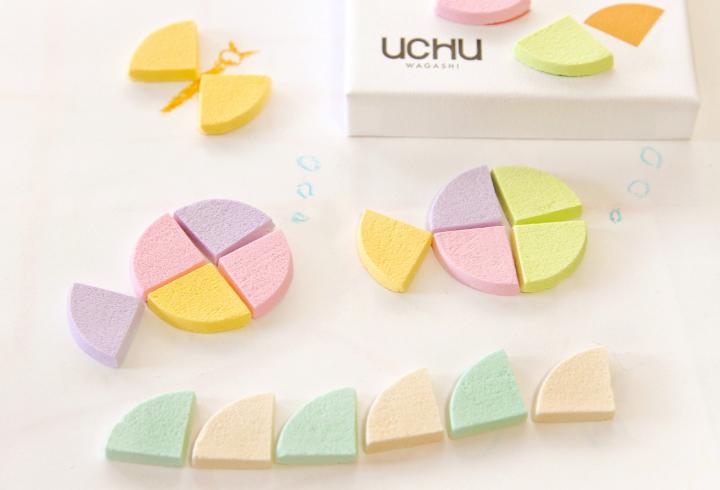 やわらかなパステルカラーとデザインが魅力的な落雁の専門店「UCHU wagashi」の世界へ